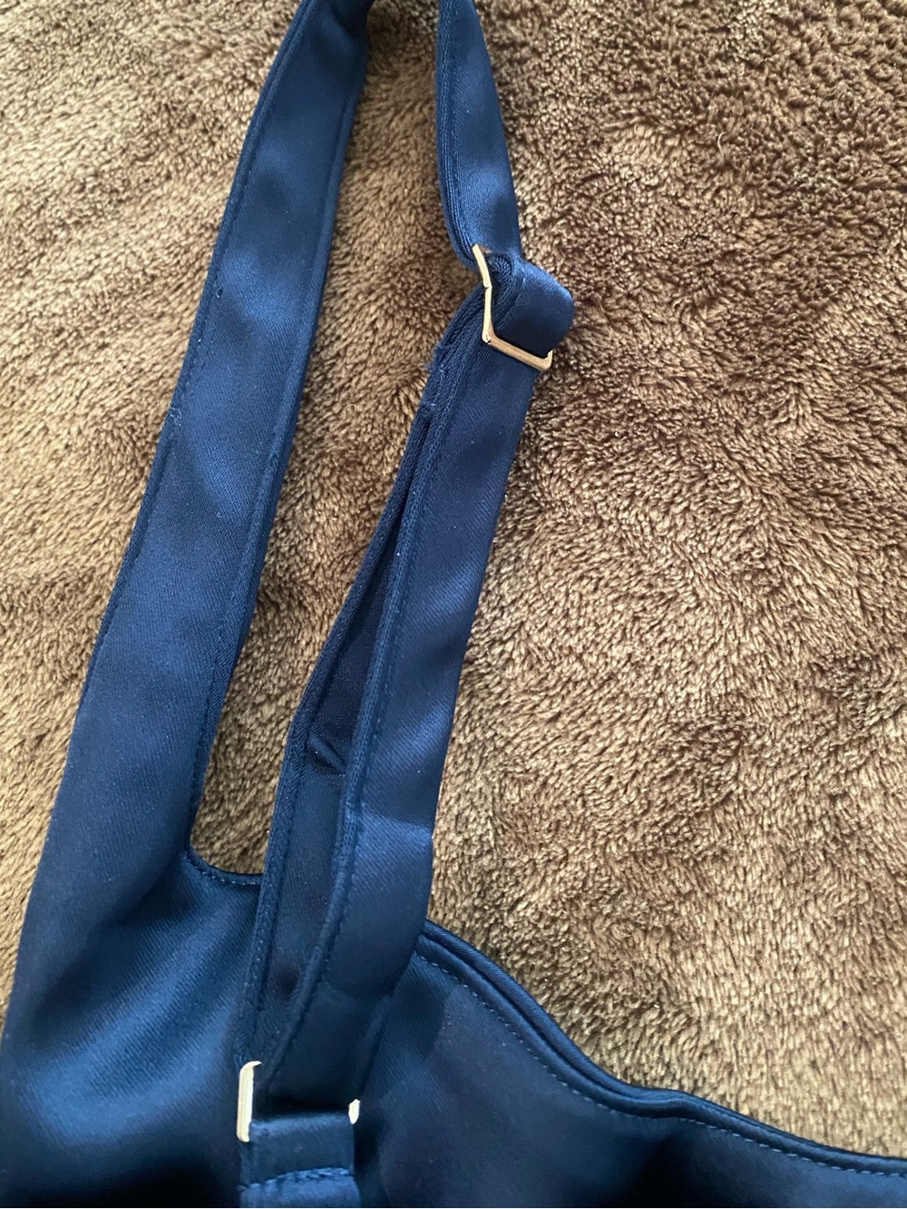 Abercrombie & Fitch Satin Corset Midi Dress in Navy NWT - Picture 10 of 13
